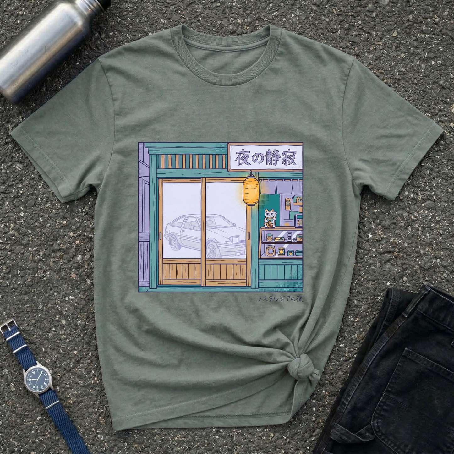 Night Shopfront Graphic T-Shirt