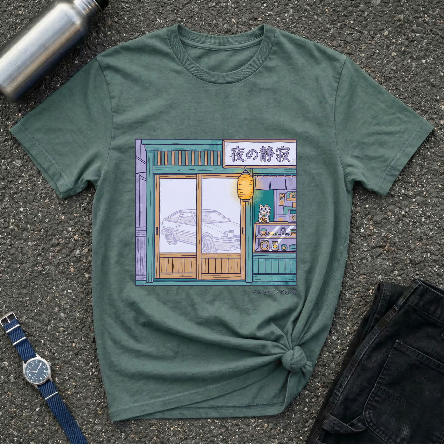 Night Shopfront Graphic T-Shirt