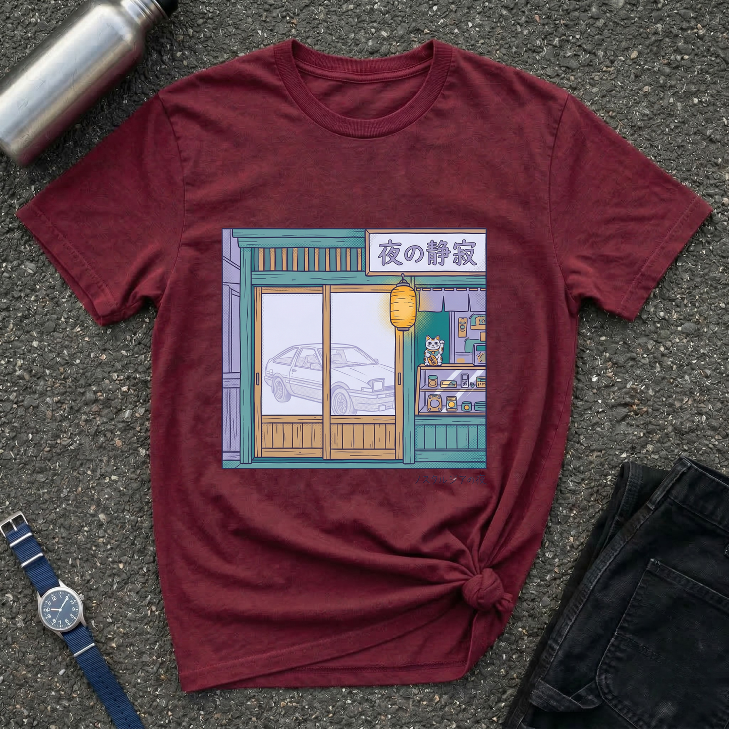 Night Shopfront Graphic T-Shirt