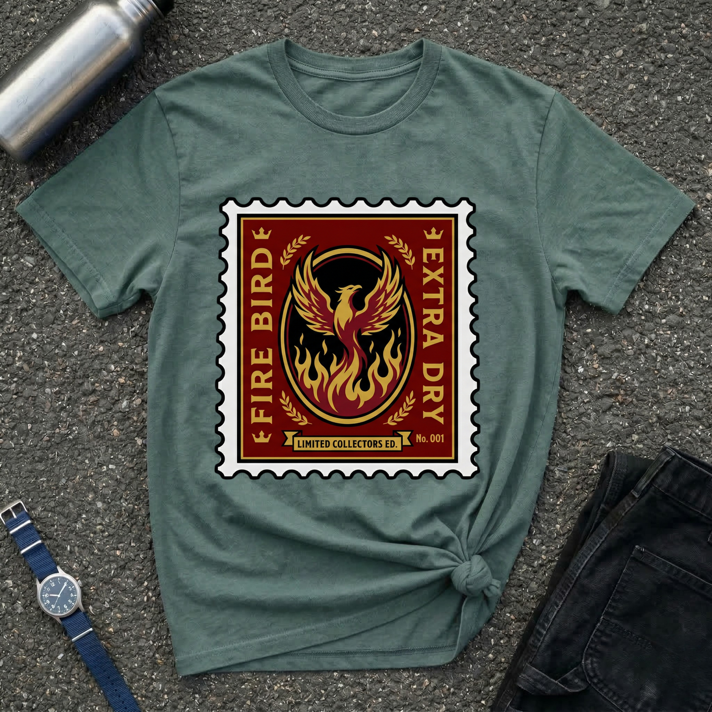 Vintage Phoenix Flame Design
