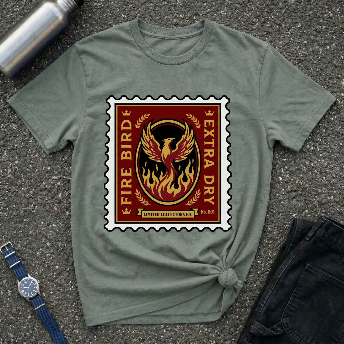 Vintage Phoenix Flame Design