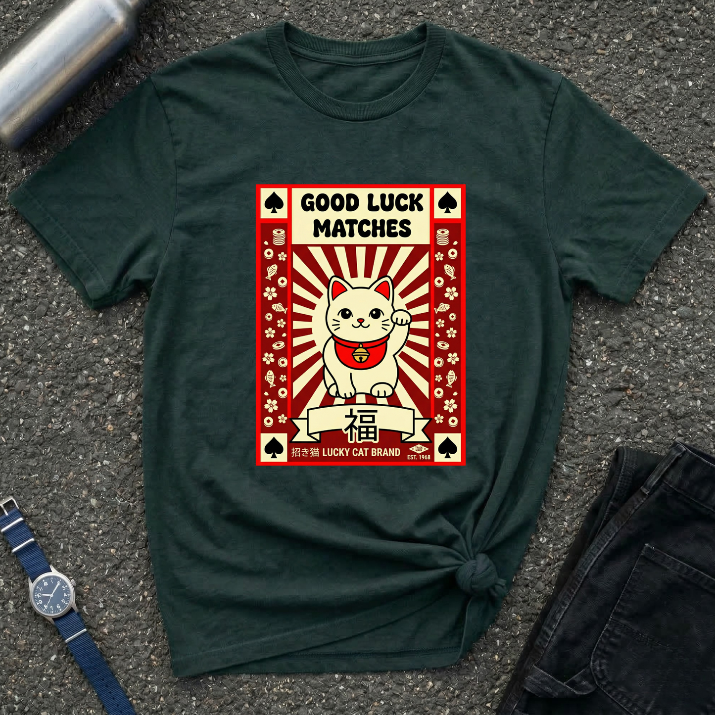 Vintage Lucky Cat Graphic Tee