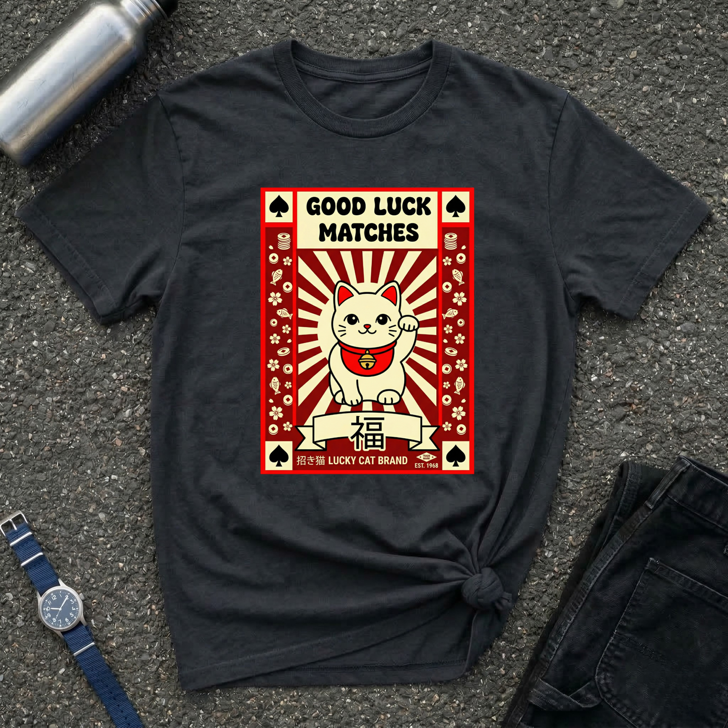 Vintage Lucky Cat Graphic Tee