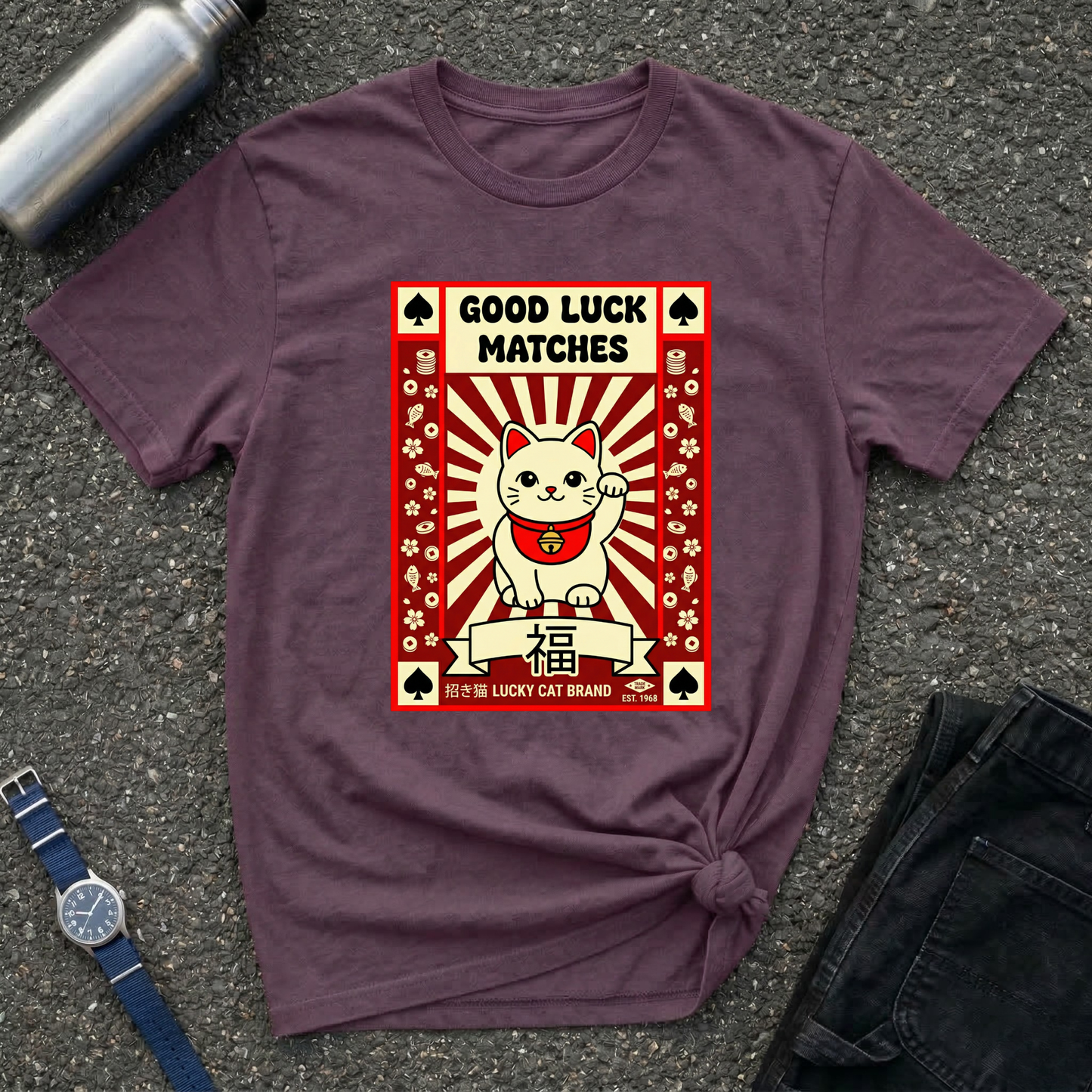 Vintage Lucky Cat Graphic Tee