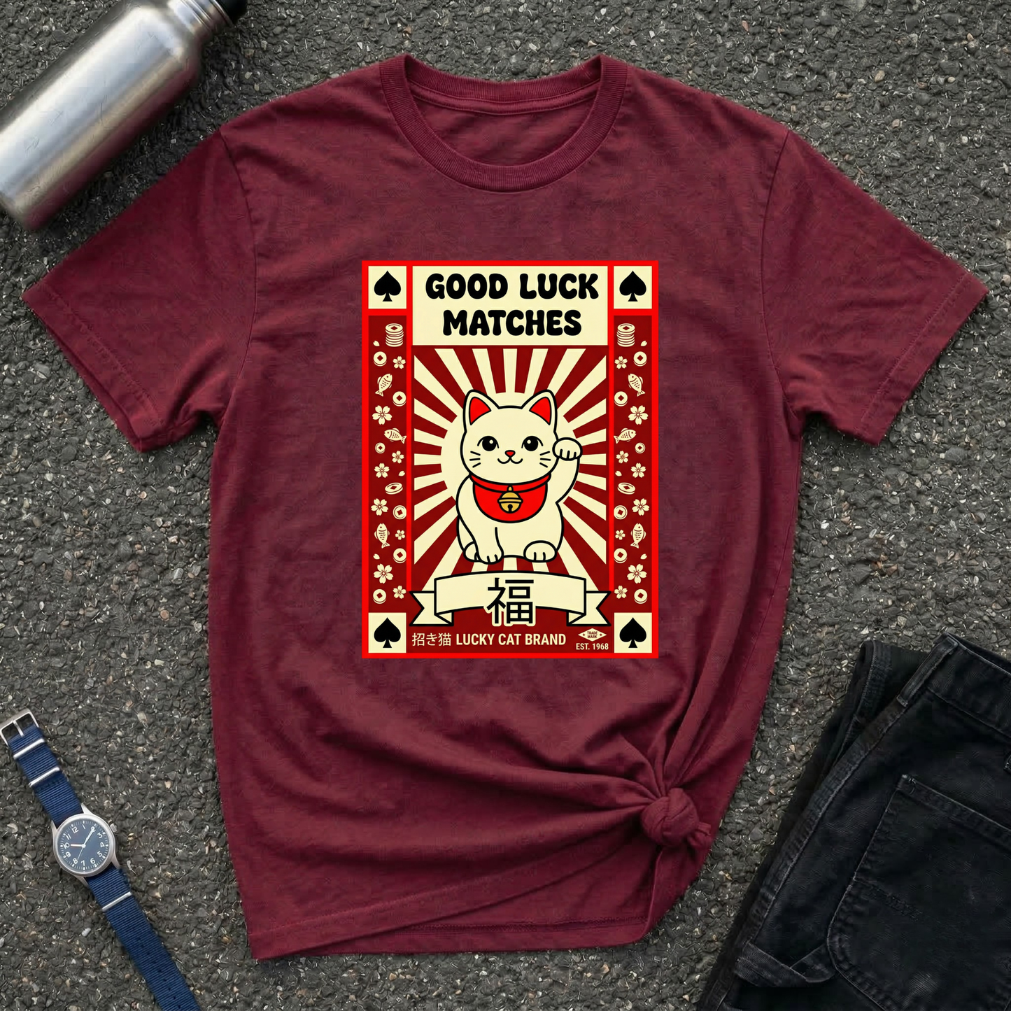 Vintage Lucky Cat Graphic Tee