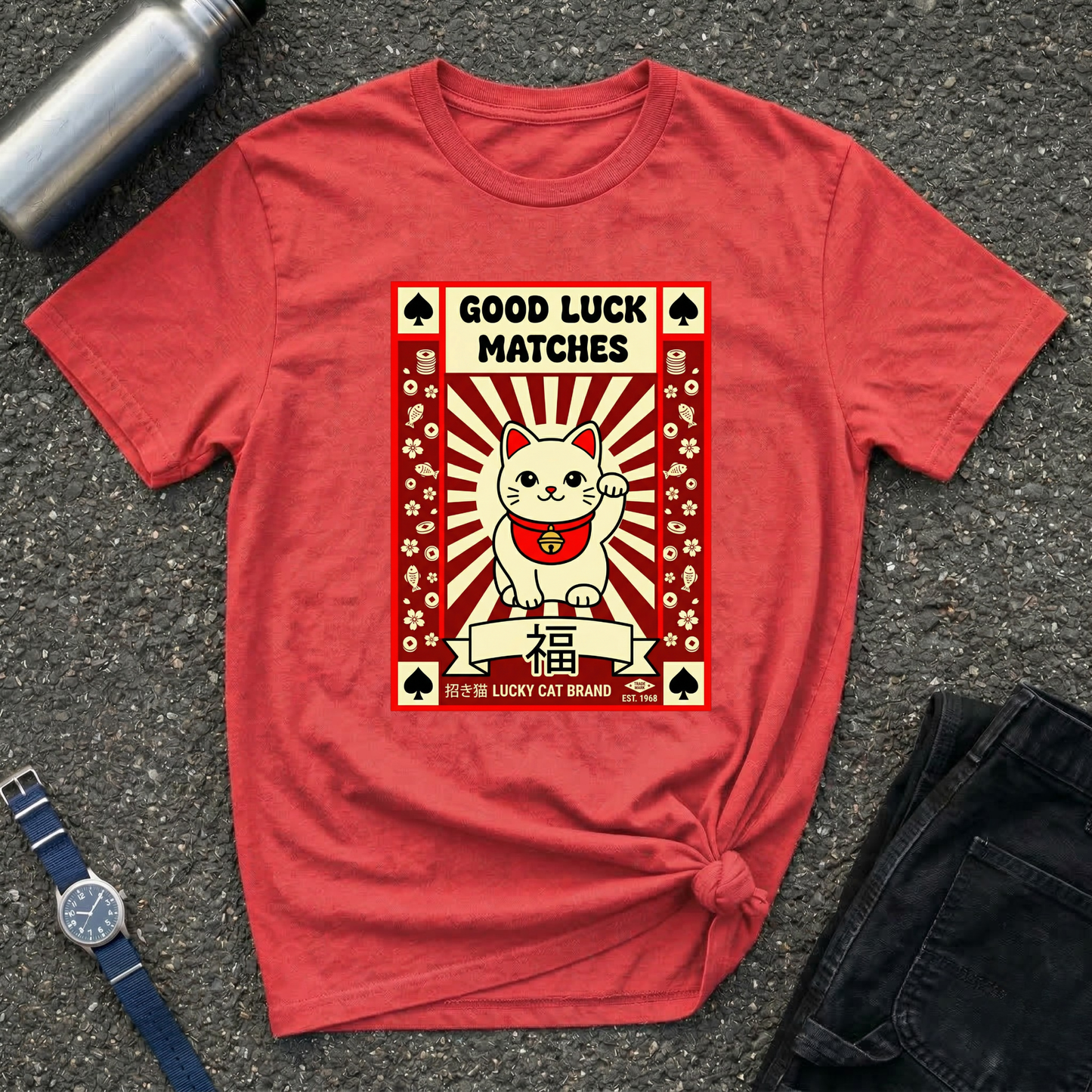 Vintage Lucky Cat Graphic Tee