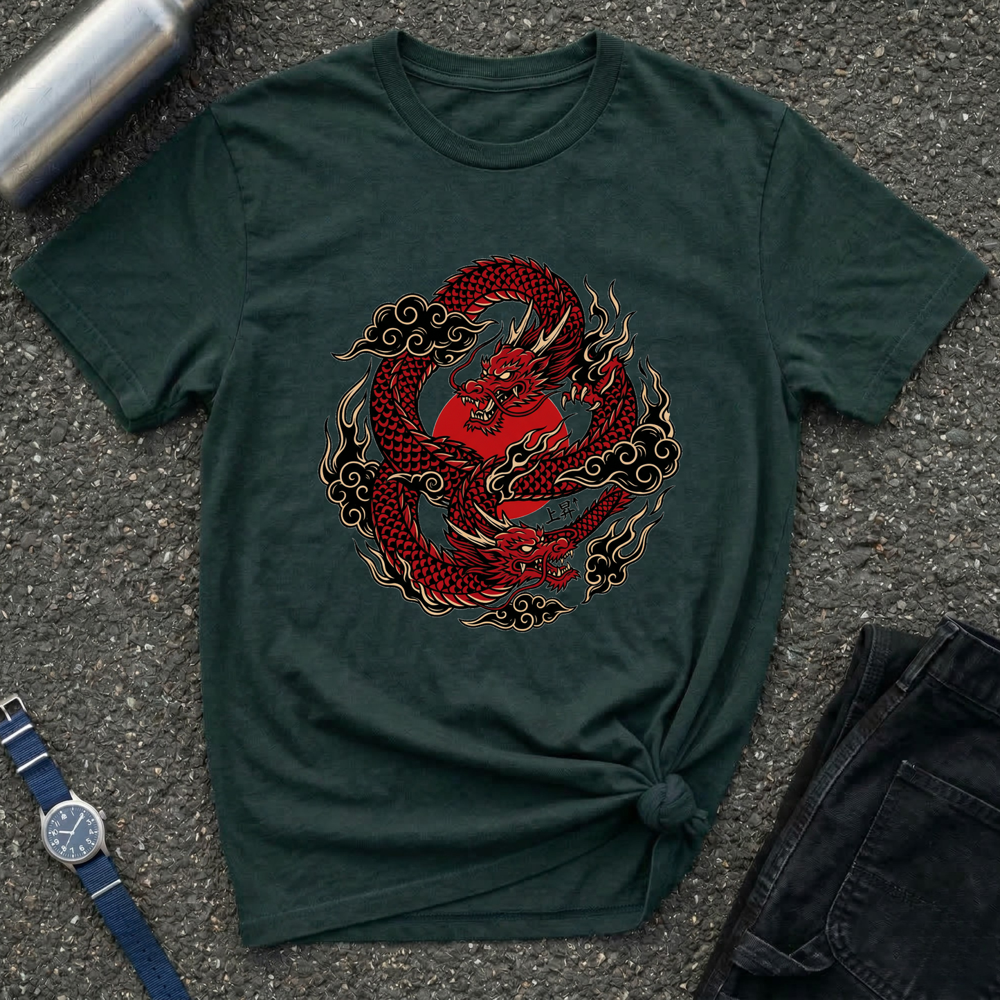 Red Japanese Dragon Graphic Tee
