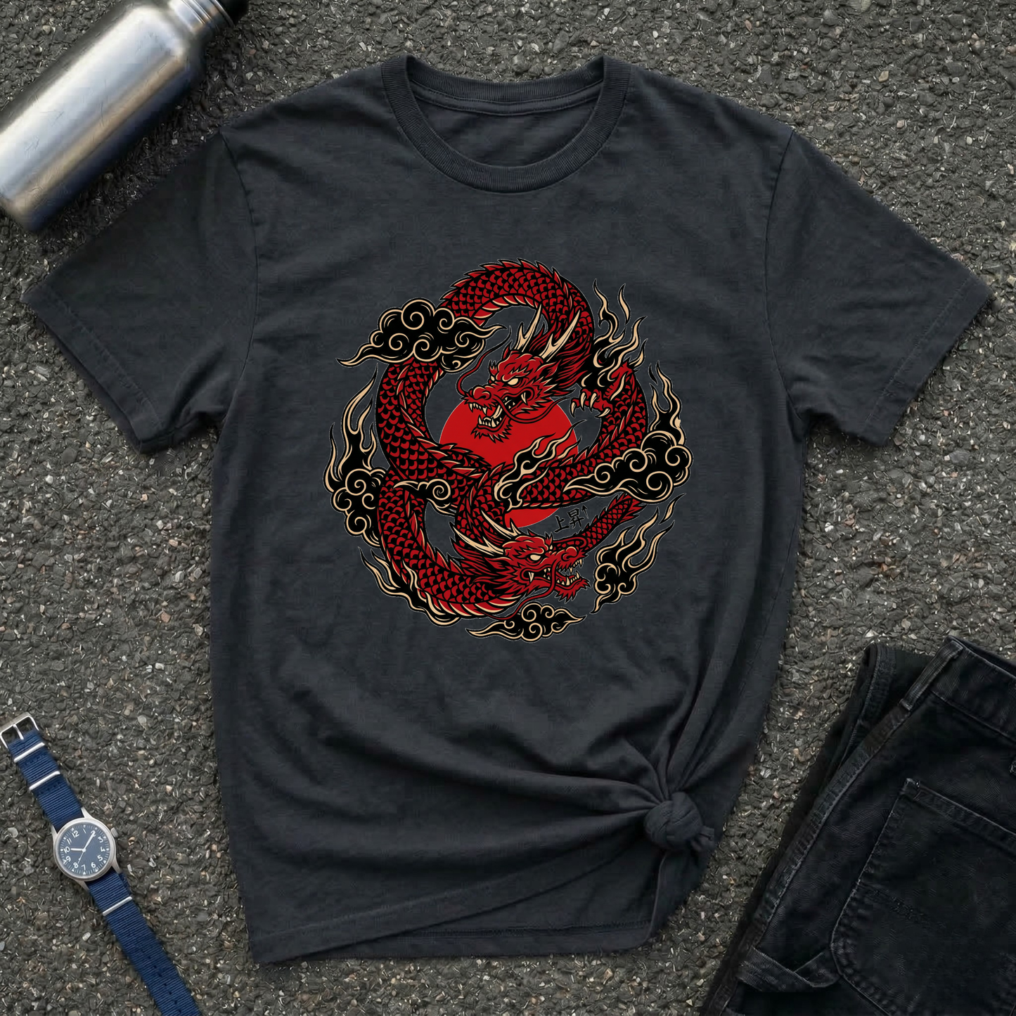 Red Japanese Dragon Graphic Tee