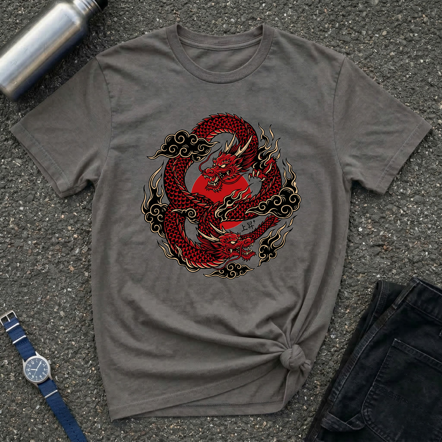 Red Japanese Dragon Graphic Tee