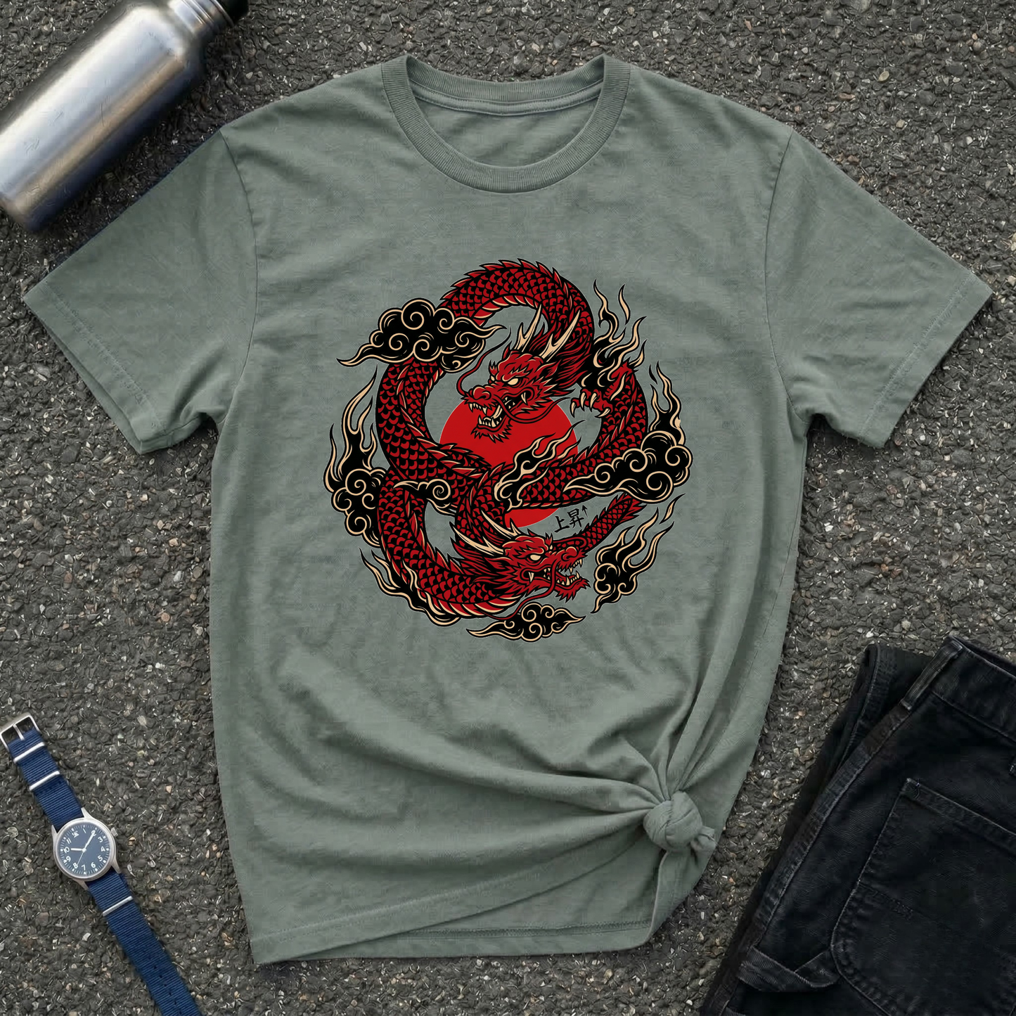 Red Japanese Dragon Graphic Tee