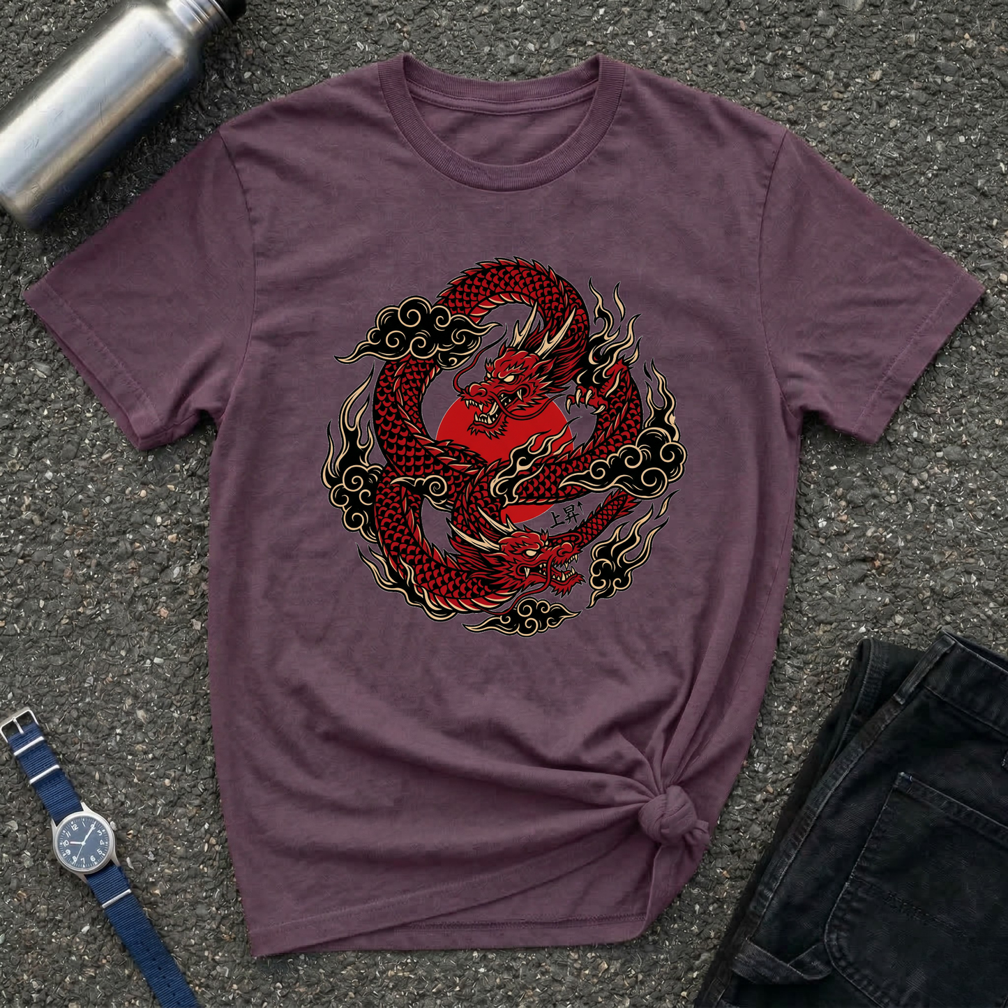 Red Japanese Dragon Graphic Tee
