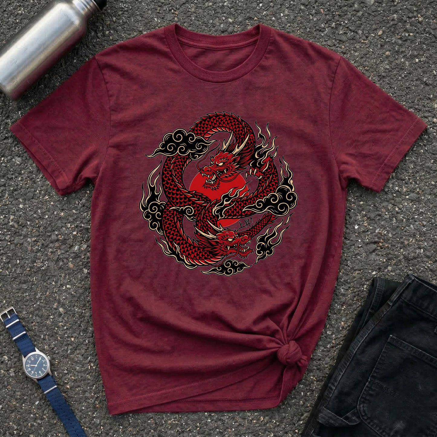 Red Japanese Dragon Graphic Tee