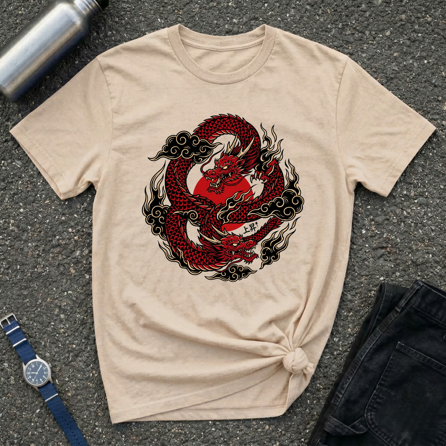 Red Japanese Dragon Graphic Tee
