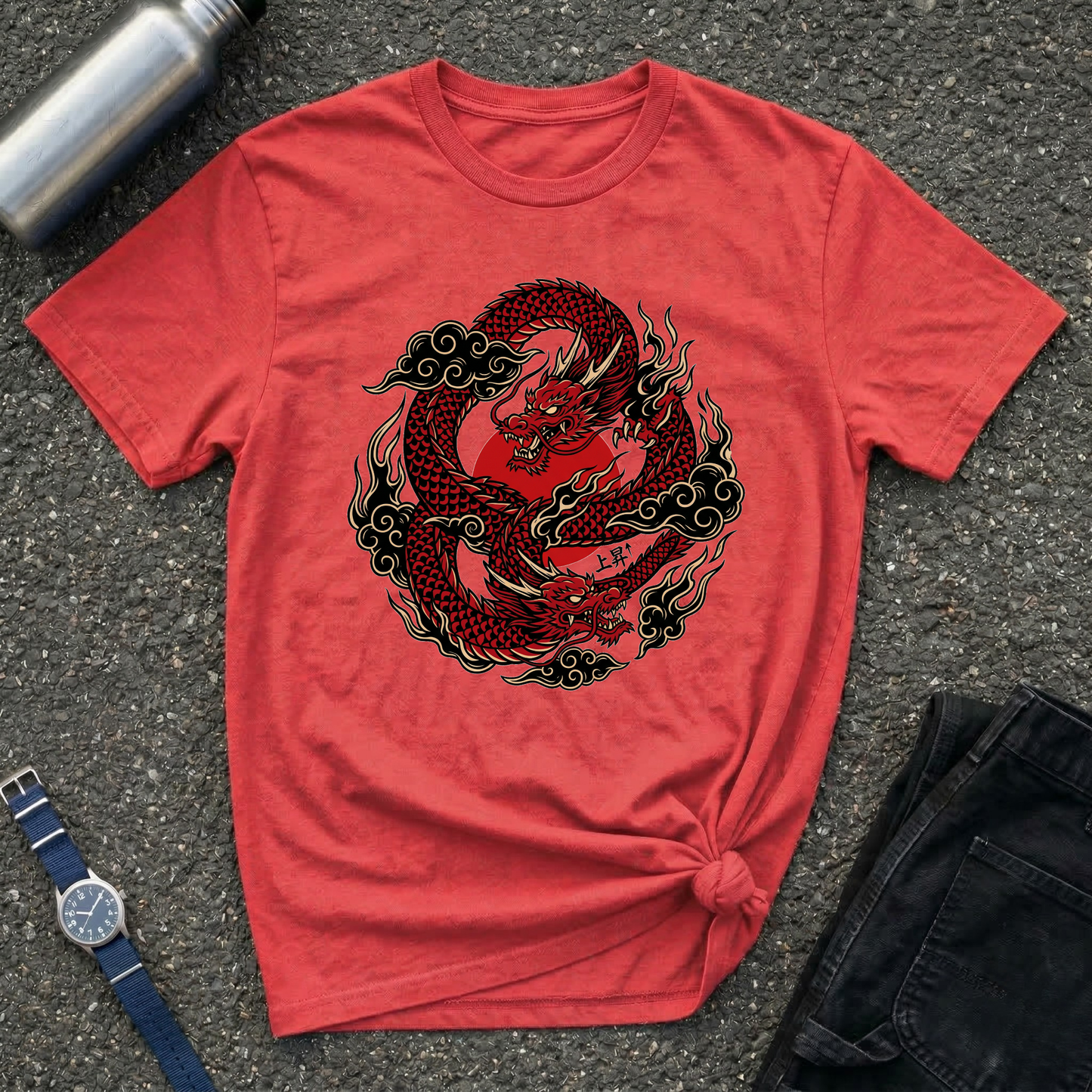 Red Japanese Dragon Graphic Tee