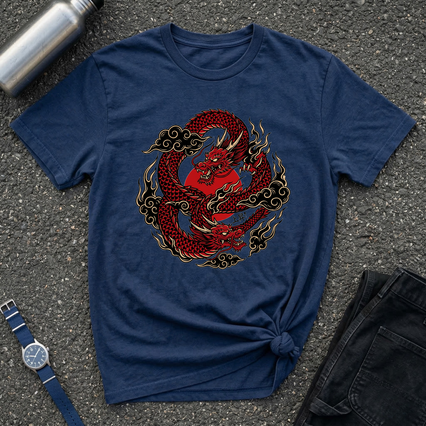 Red Japanese Dragon Graphic Tee