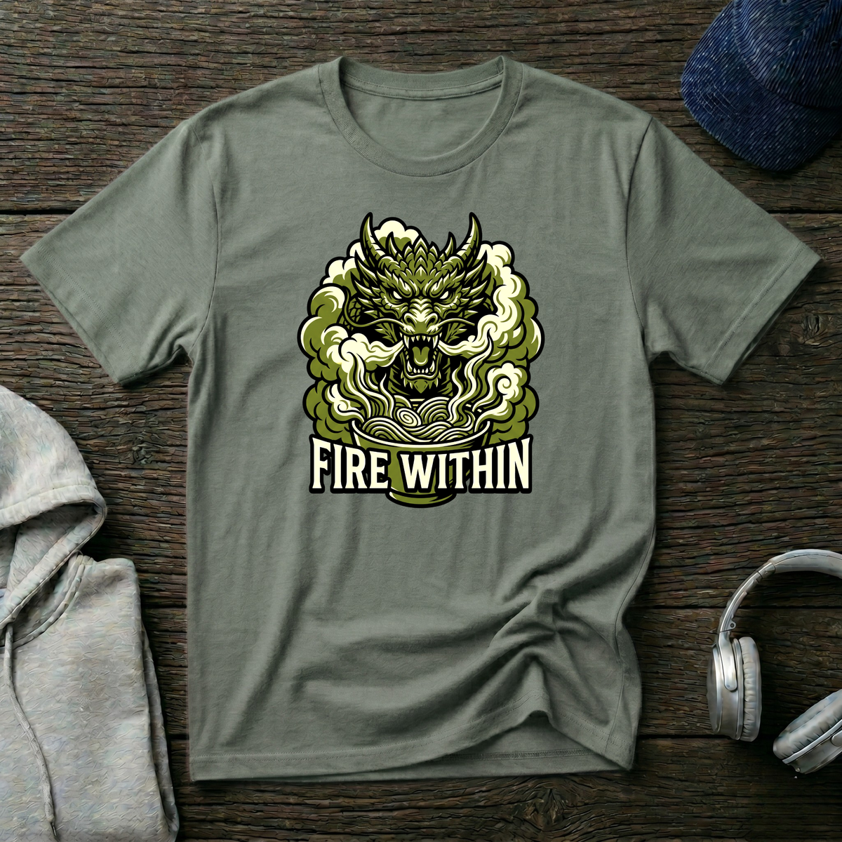 Fire Within Demon Mask T-Shirt — Graphic Mythic Oni Tee