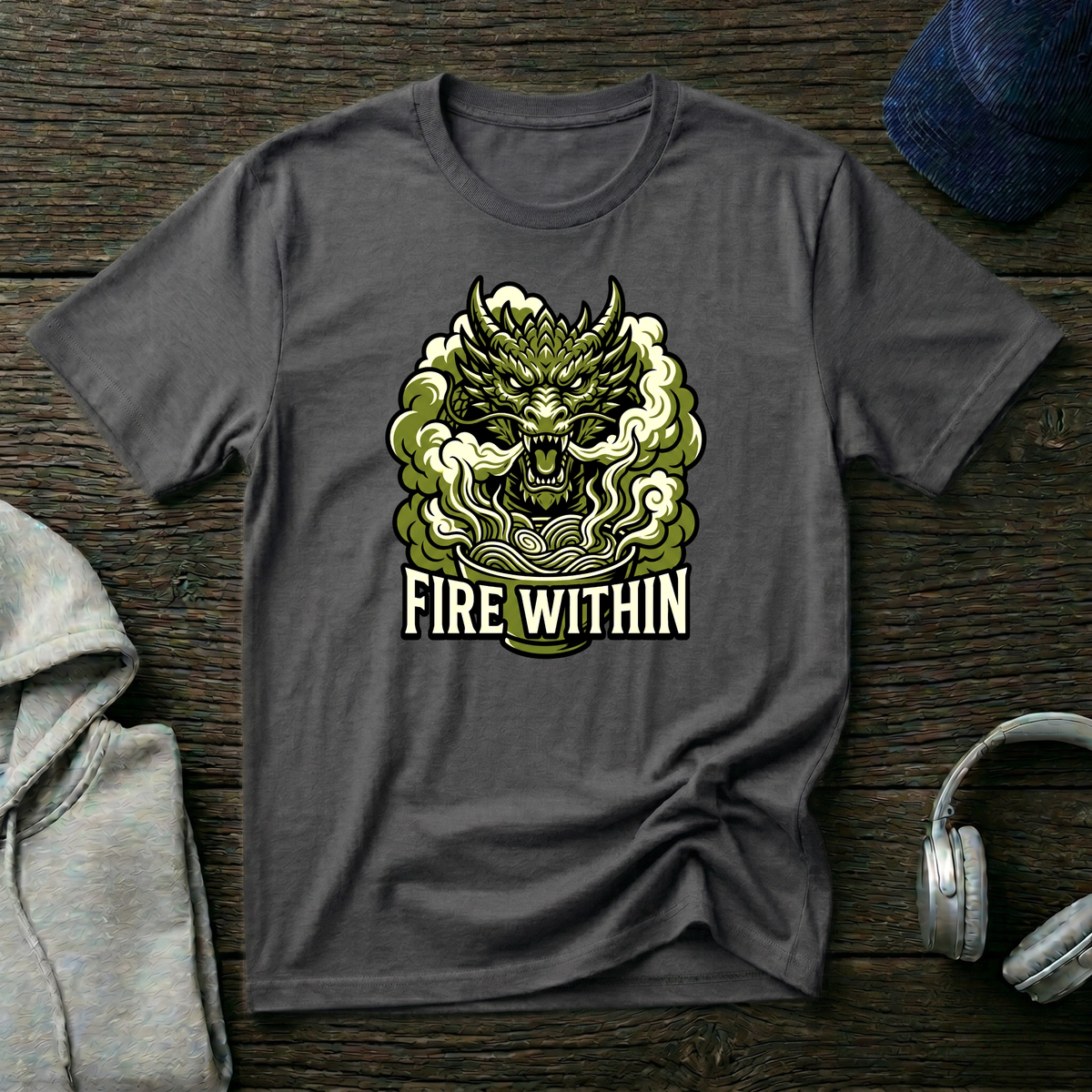 Fire Within Demon Mask T-Shirt — Graphic Mythic Oni Tee
