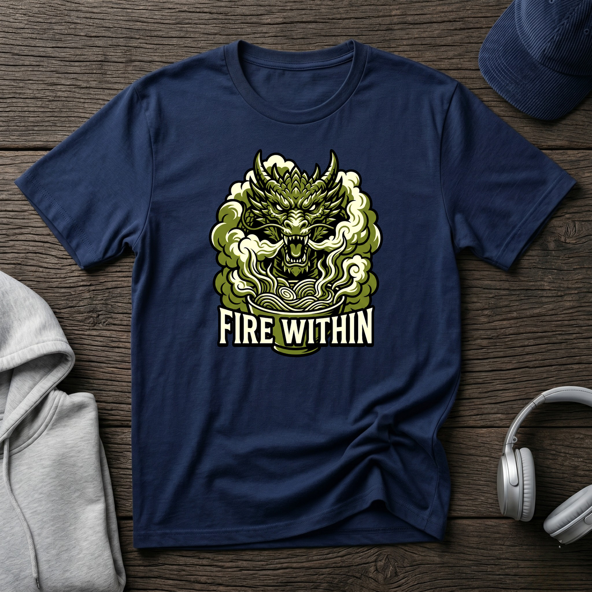 Fire Within Demon Mask T-Shirt — Graphic Mythic Oni Tee