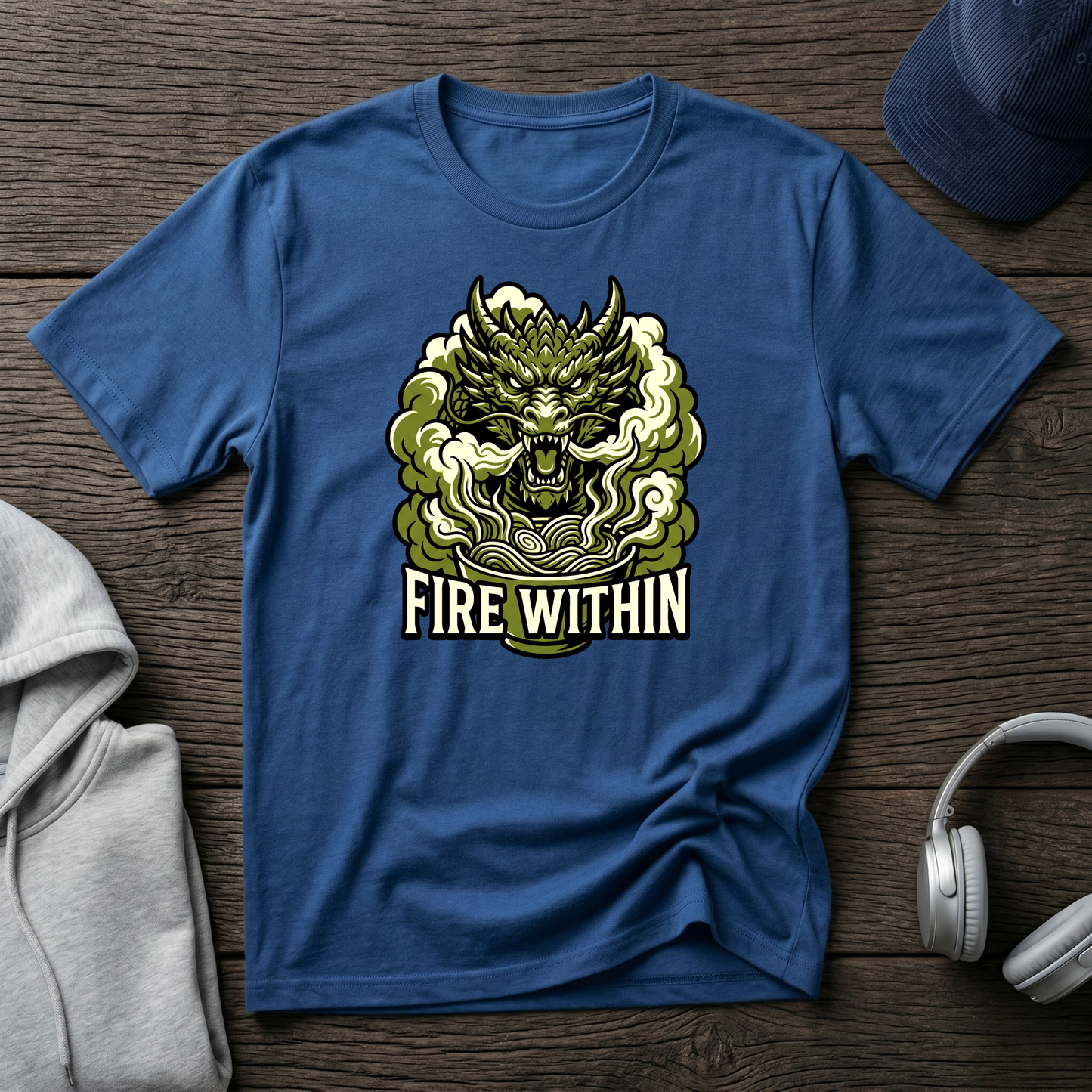 Fire Within Demon Mask T-Shirt — Graphic Mythic Oni Tee