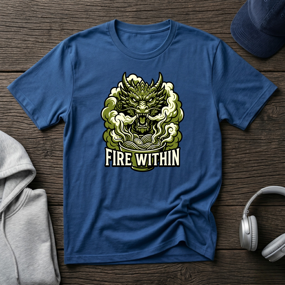 Fire Within Demon Mask T-Shirt — Graphic Mythic Oni Tee