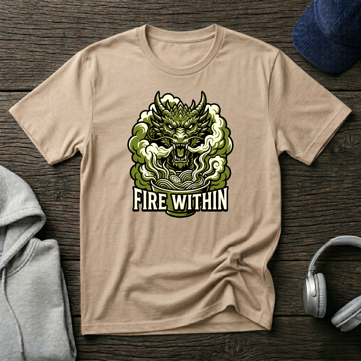 Fire Within Demon Mask T-Shirt — Graphic Mythic Oni Tee