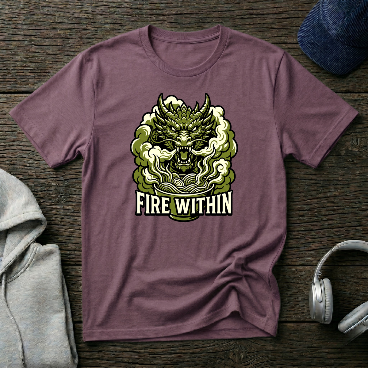 Fire Within Demon Mask T-Shirt — Graphic Mythic Oni Tee