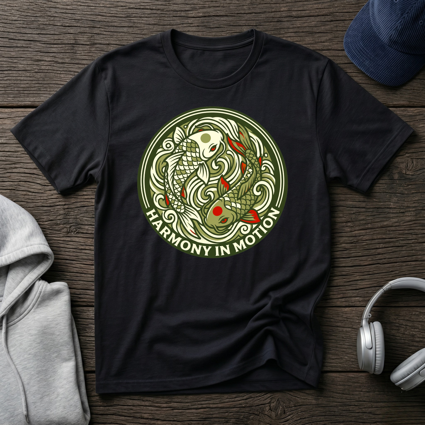 Koi Fish Yin Yang Graphic Tee