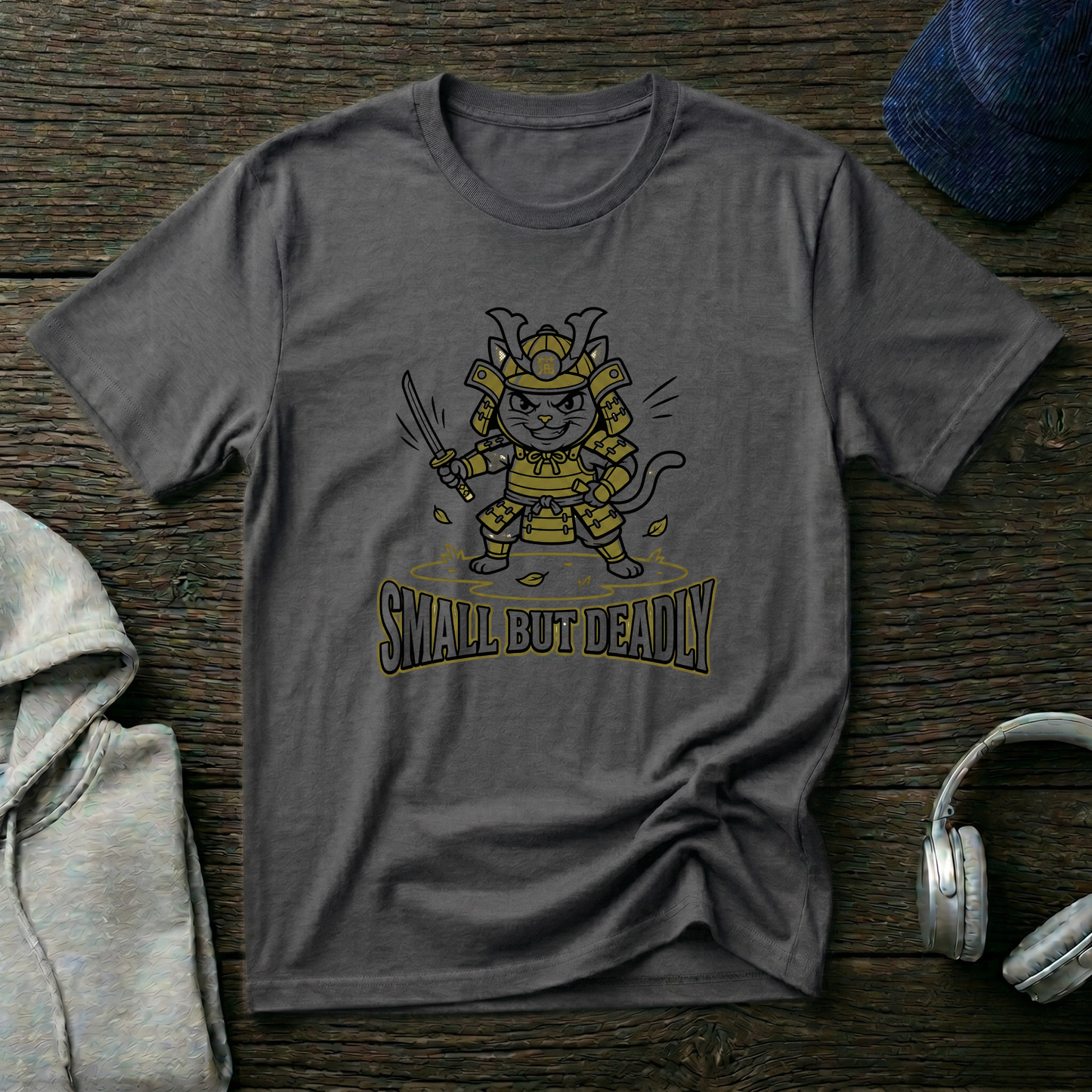 Samurai Cat 'Small But Deadly' T-Shirt