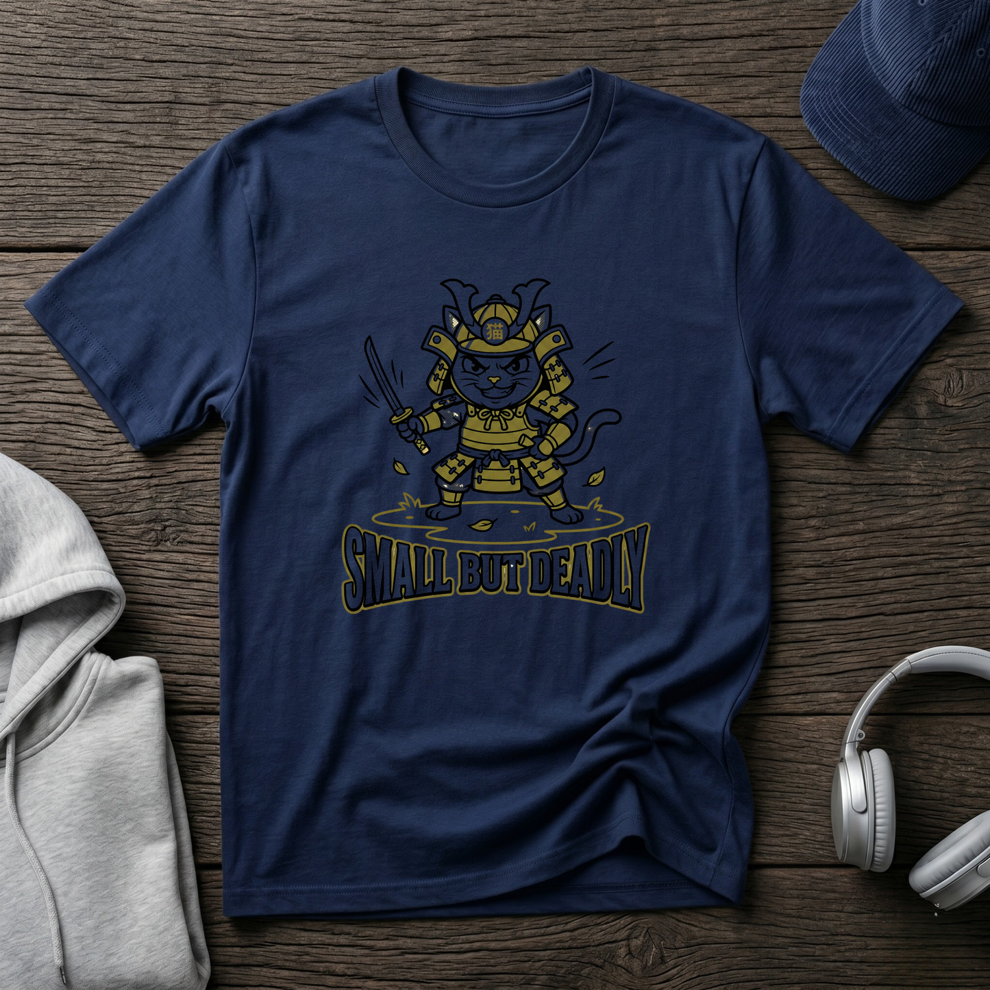 Samurai Cat 'Small But Deadly' T-Shirt