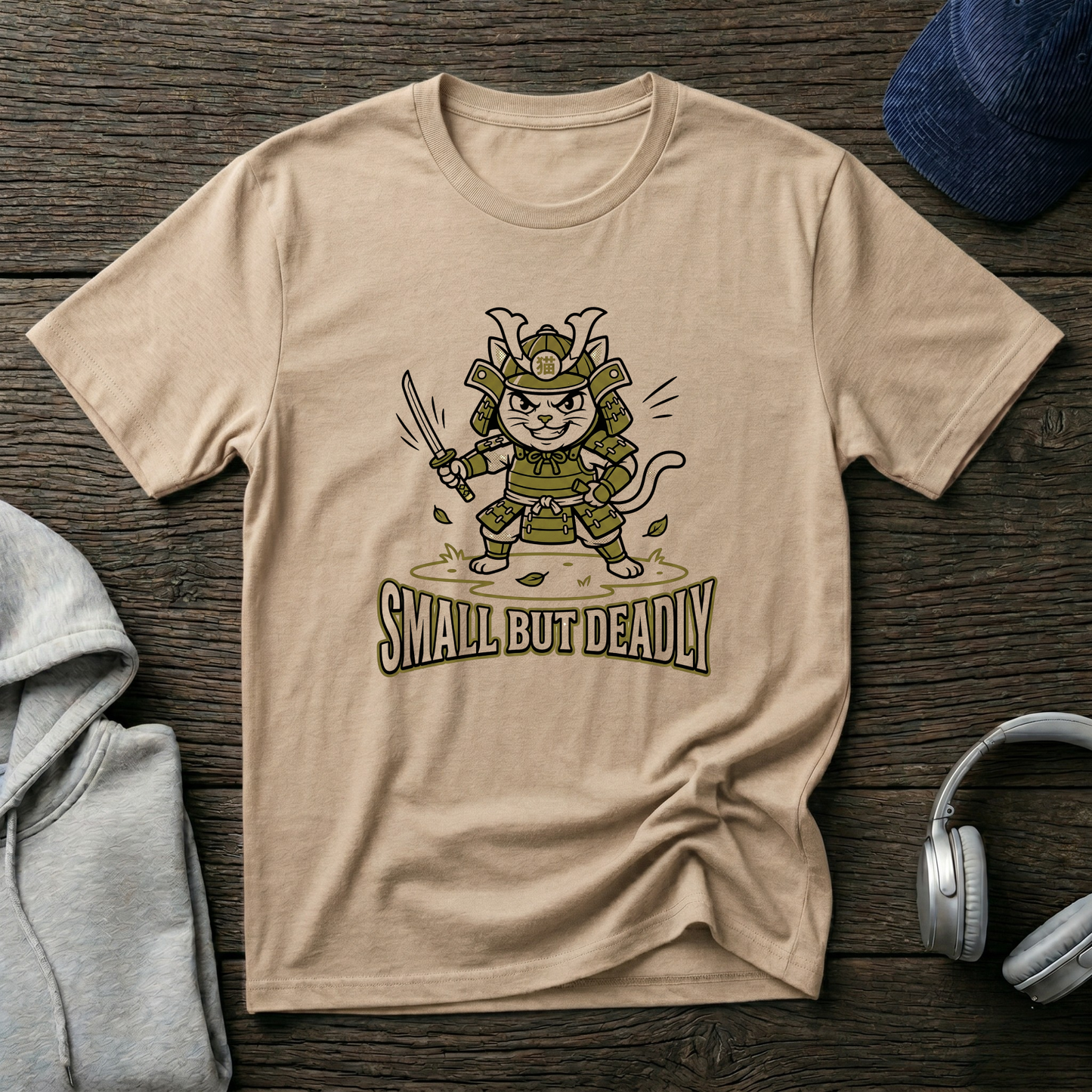 Samurai Cat 'Small But Deadly' T-Shirt