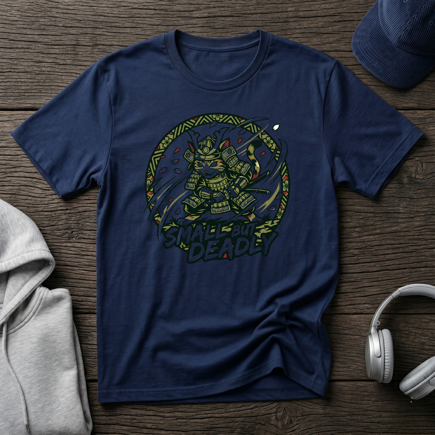 Cute Fierce Katana Cat Graphic Tee