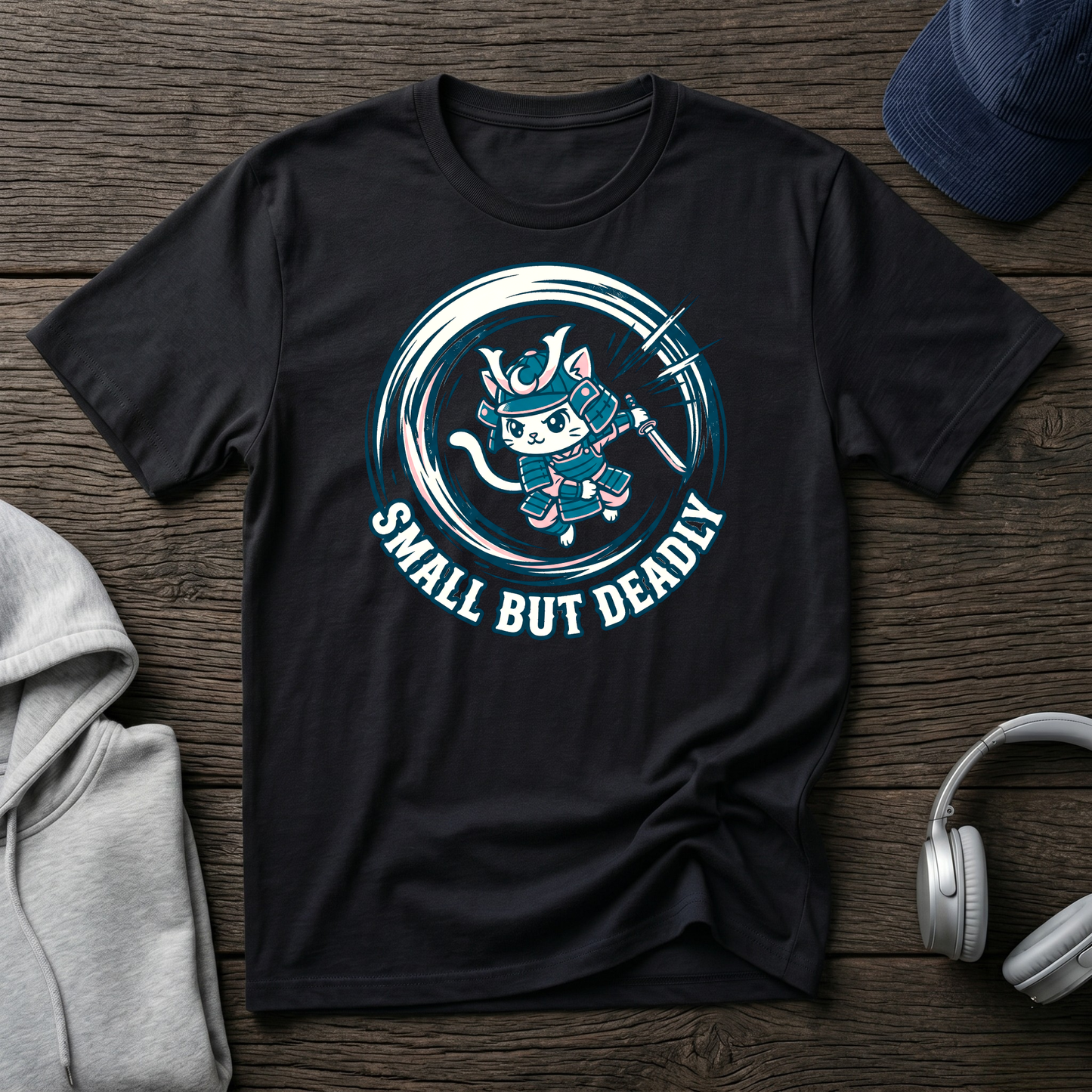 Small But Deadly Samurai Cat T-Shirt