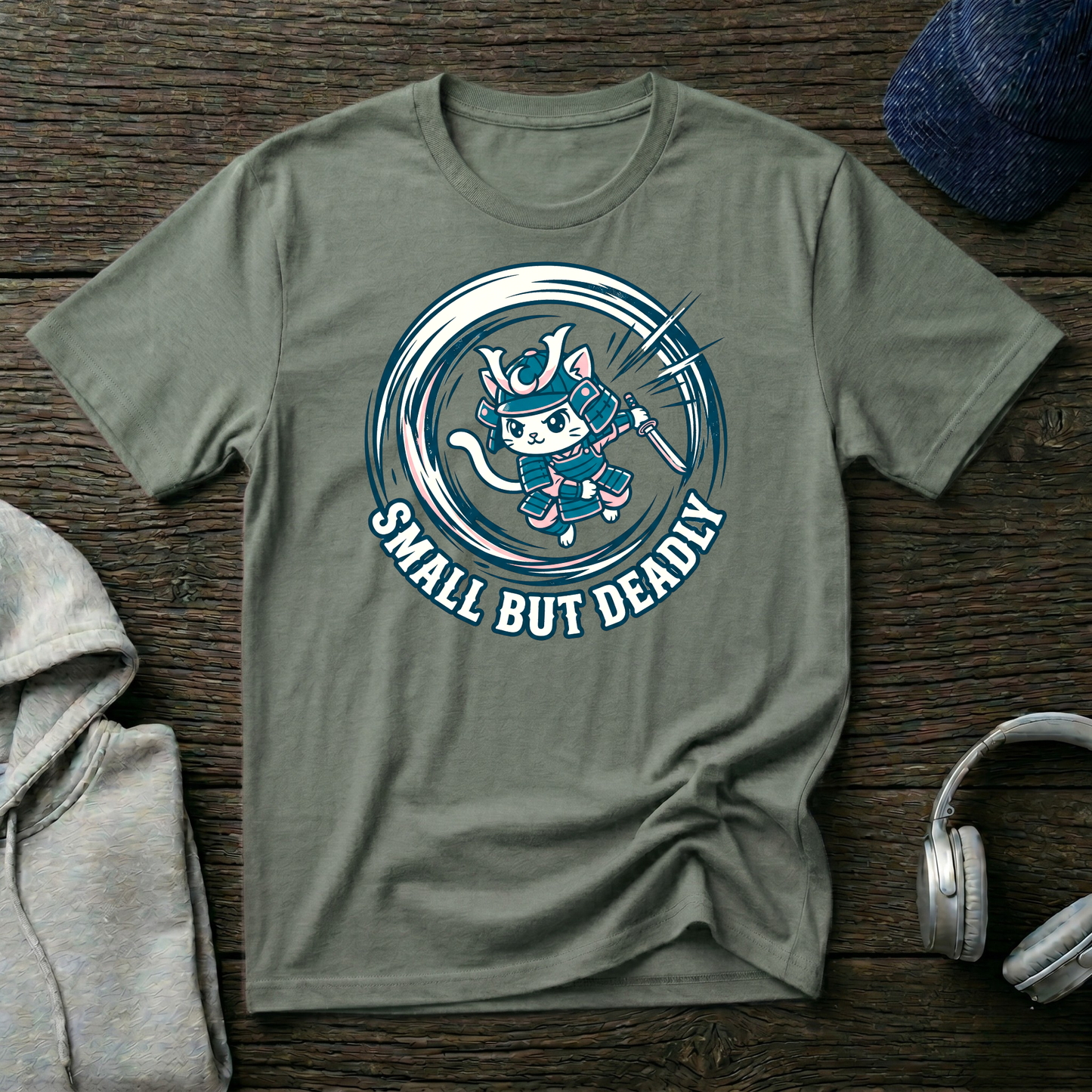 Small But Deadly Samurai Cat T-Shirt