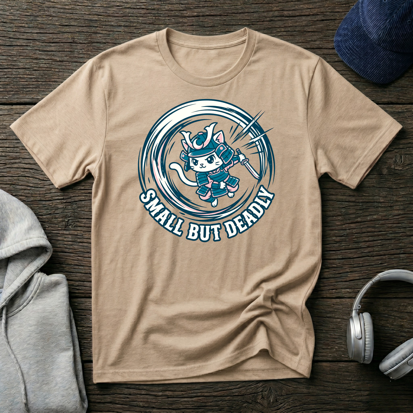 Small But Deadly Samurai Cat T-Shirt