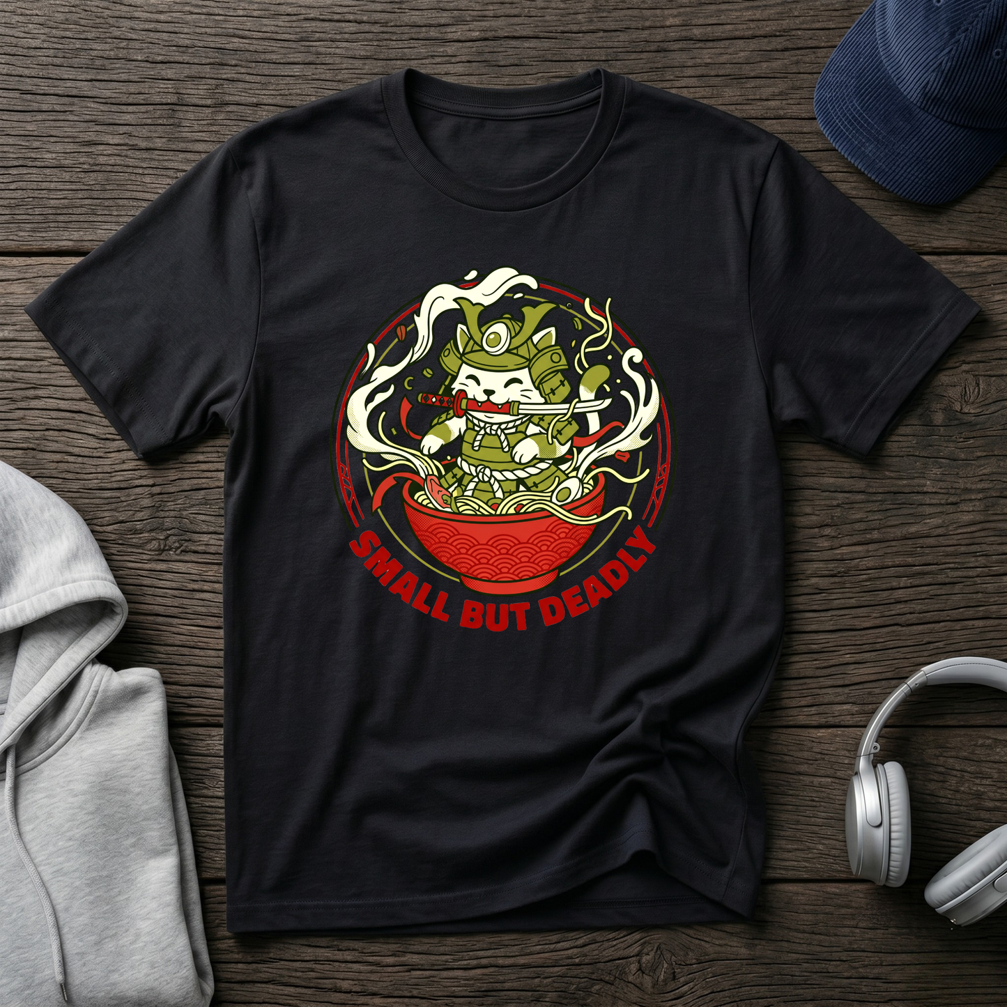 Small But Deadly Ramen Cat T-Shirt