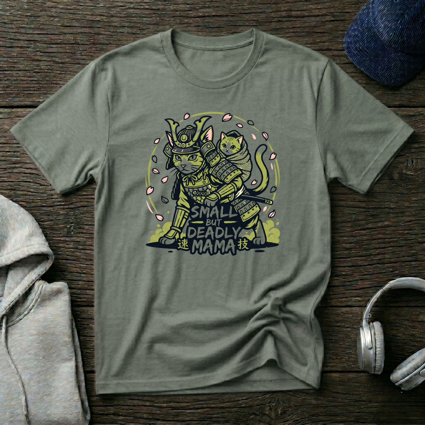 Cute Samurai Cat Mom Graphic Tee
