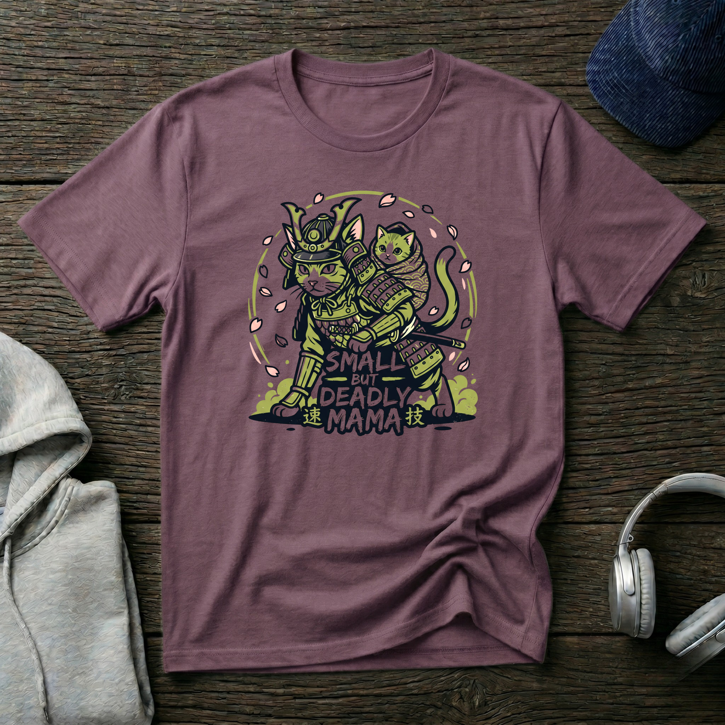 Cute Samurai Cat Mom Graphic Tee