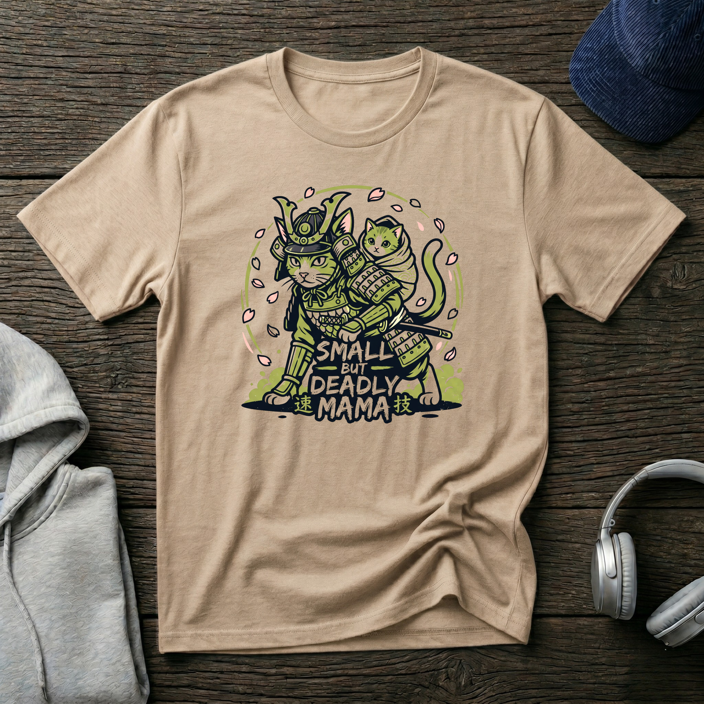 Cute Samurai Cat Mom Graphic Tee