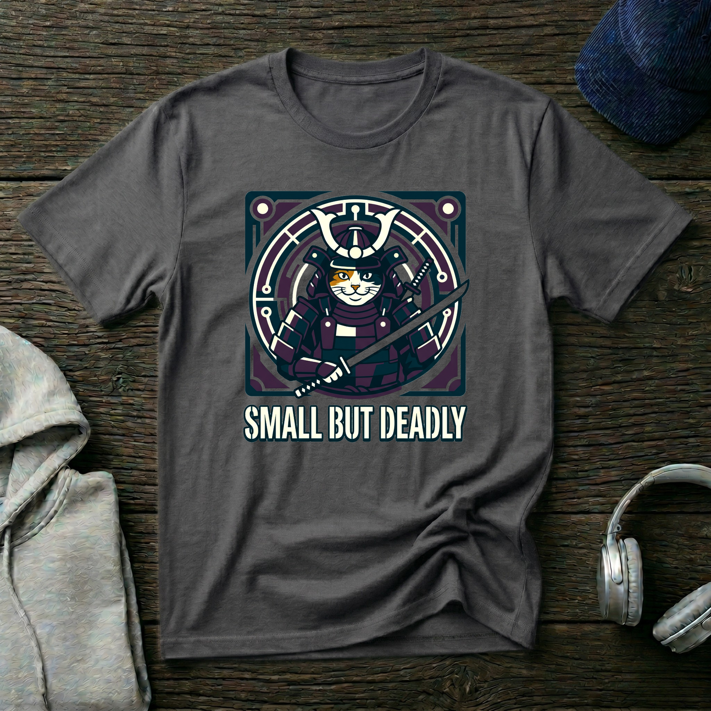 Samurai Cat 'Small But Deadly' T-Shirt