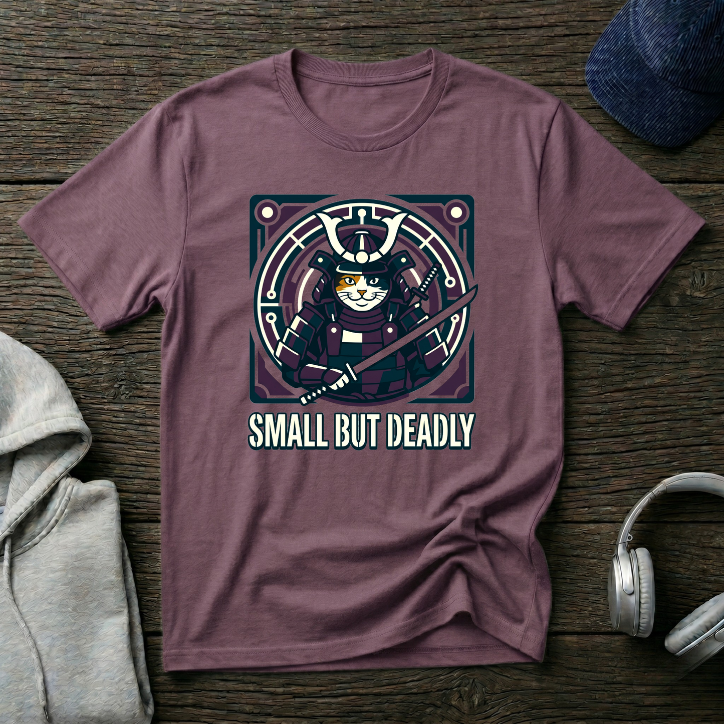 Samurai Cat 'Small But Deadly' T-Shirt