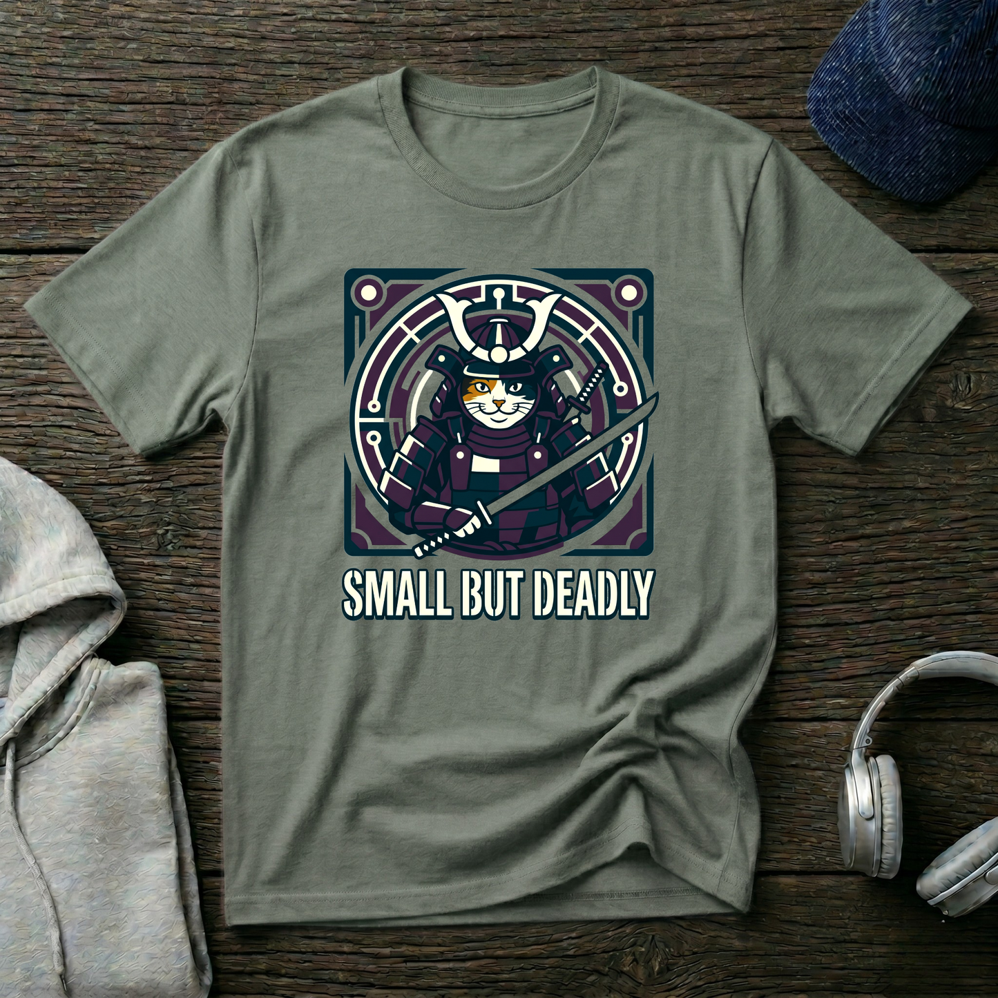Samurai Cat 'Small But Deadly' T-Shirt