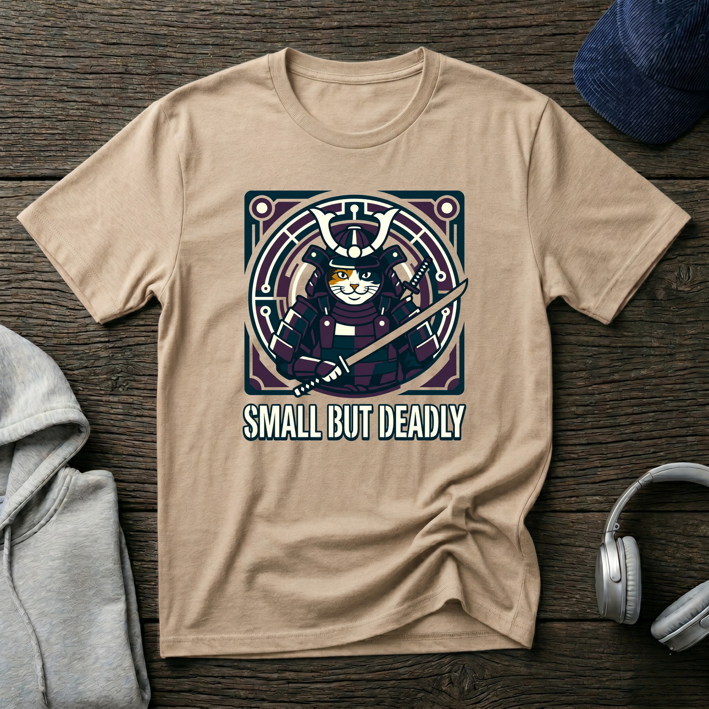 Samurai Cat 'Small But Deadly' T-Shirt