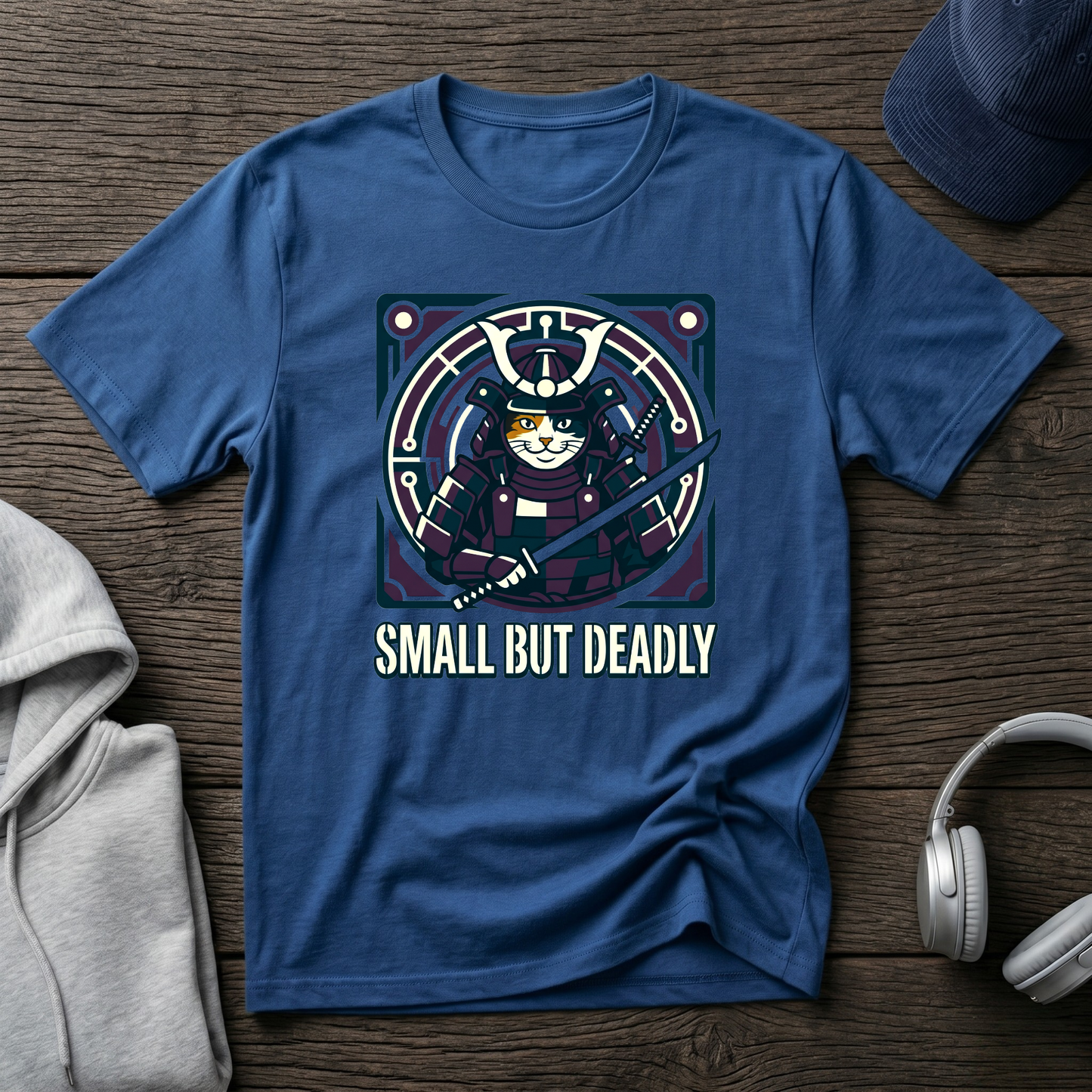 Samurai Cat 'Small But Deadly' T-Shirt