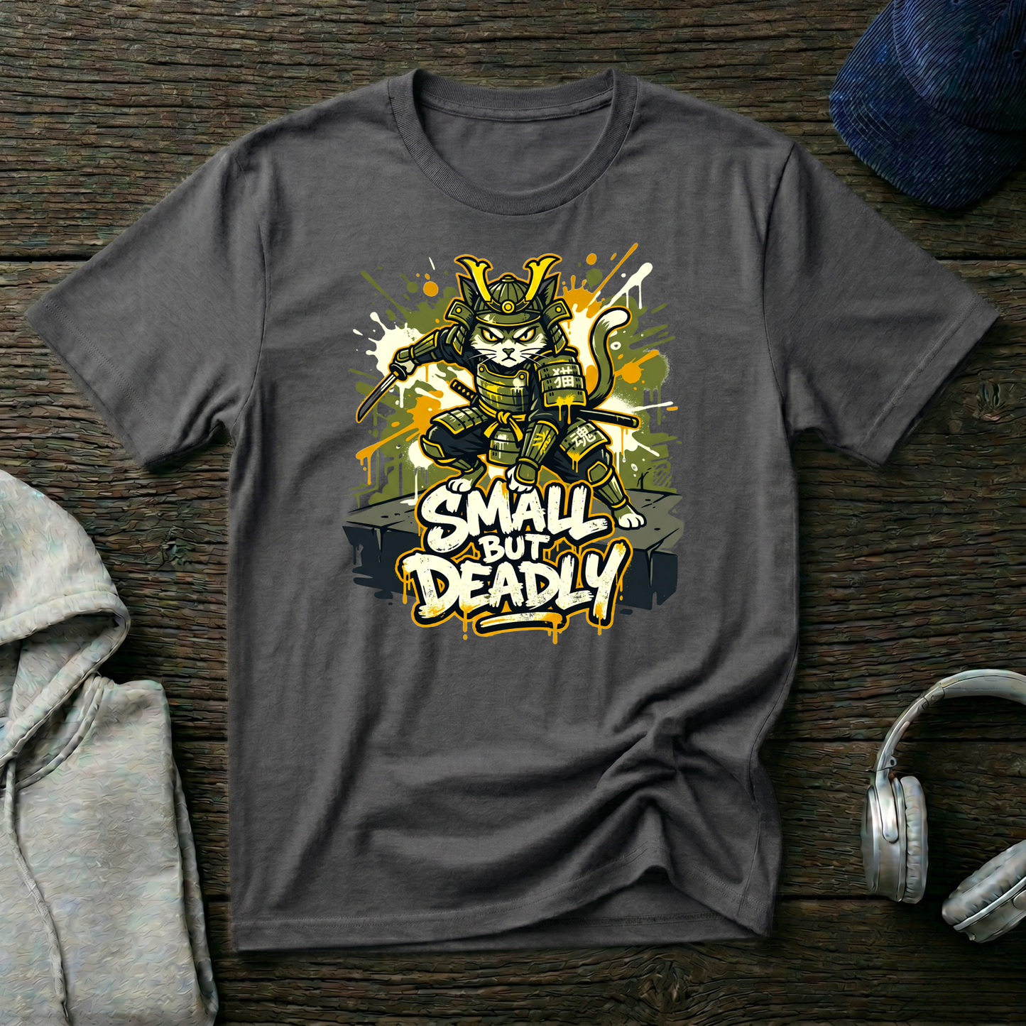 Samurai Cat 'Small But Deadly' T-Shirt