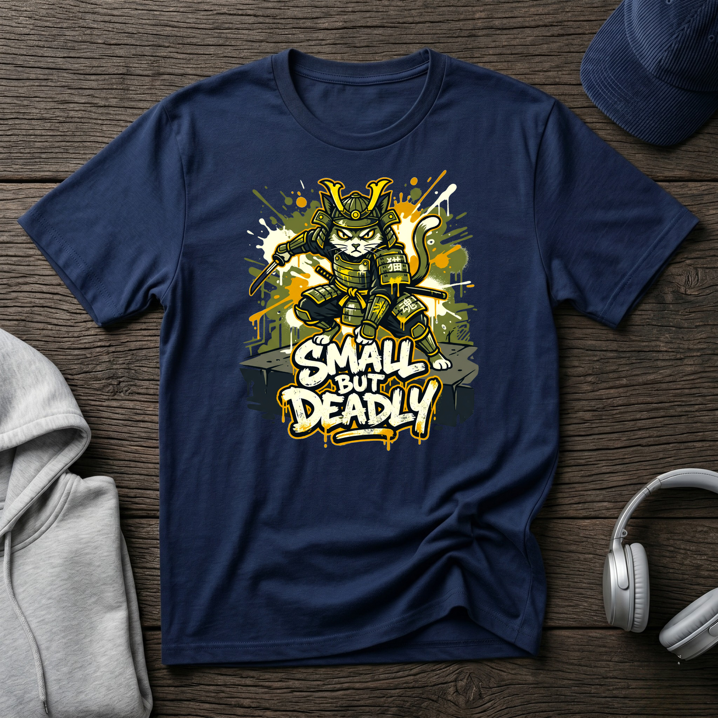 Samurai Cat 'Small But Deadly' T-Shirt