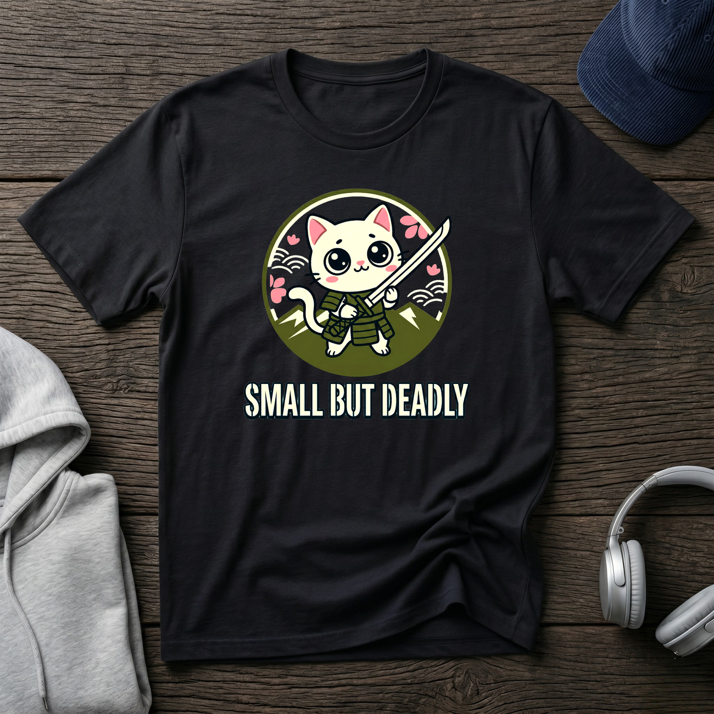 Cute Ninja Kitty Graphic Tee