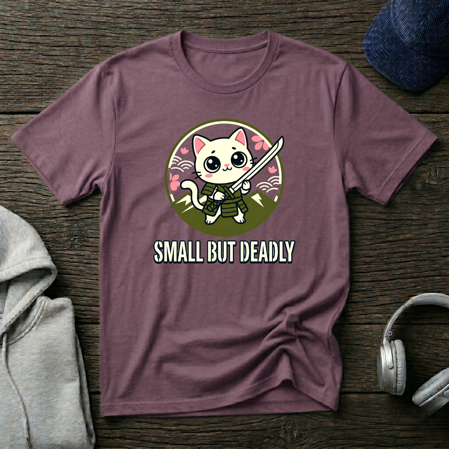 Cute Ninja Kitty Graphic Tee
