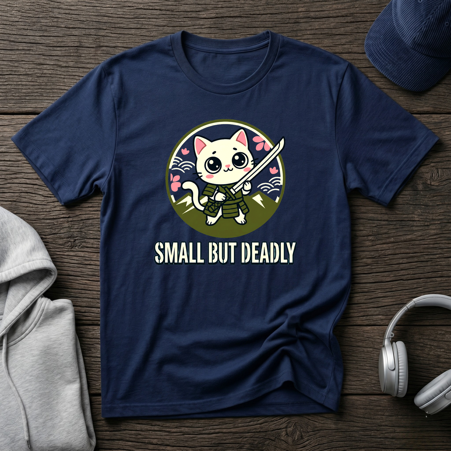 Cute Ninja Kitty Graphic Tee