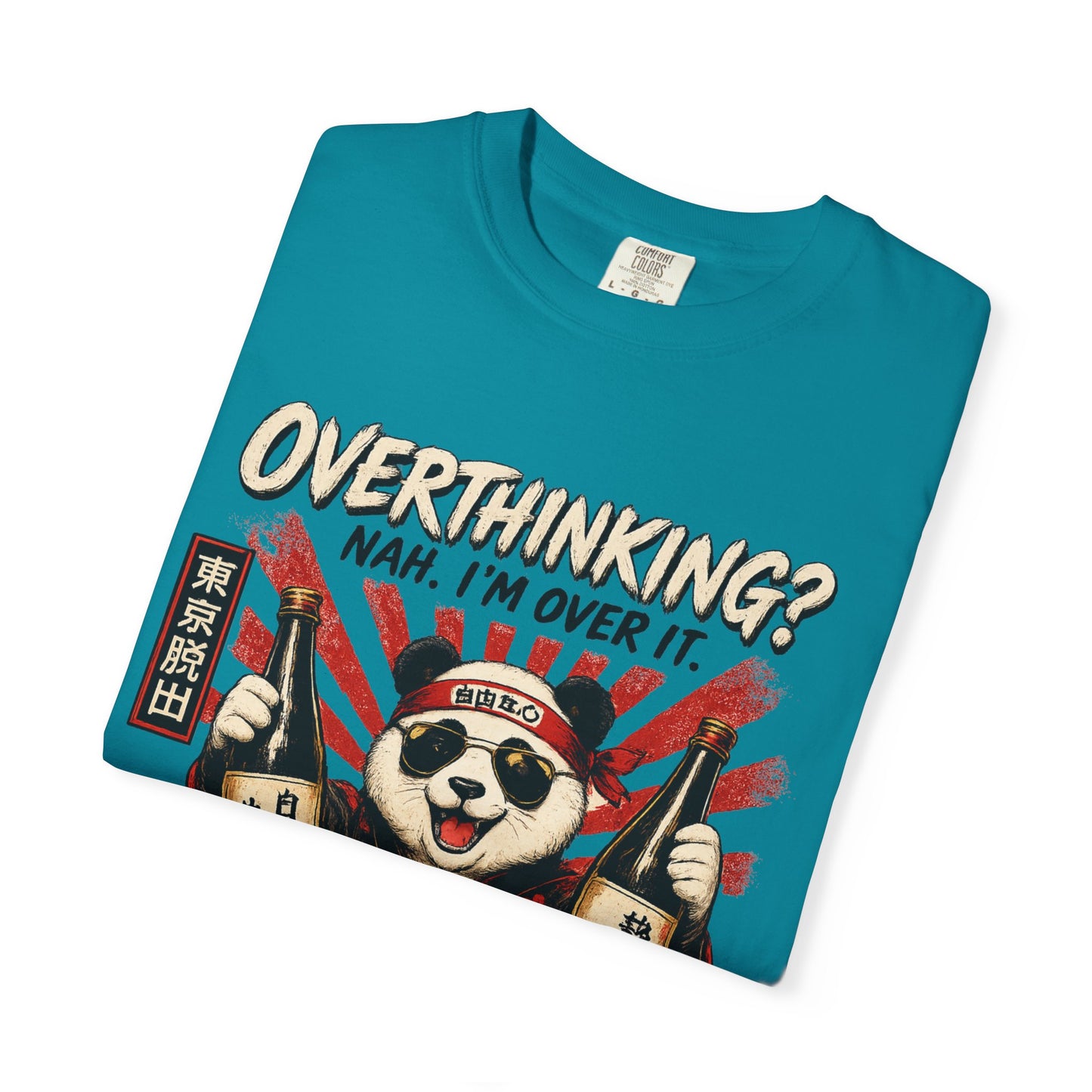 Overthinking Panda Japanese Graphic T-Shirt