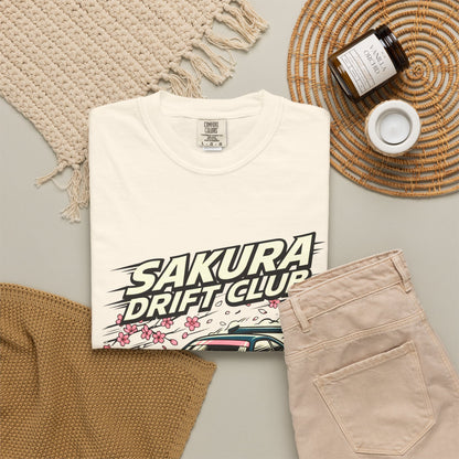 Sakura Drift Club T-Shirt — Japanese Racing Car Graphic Tee